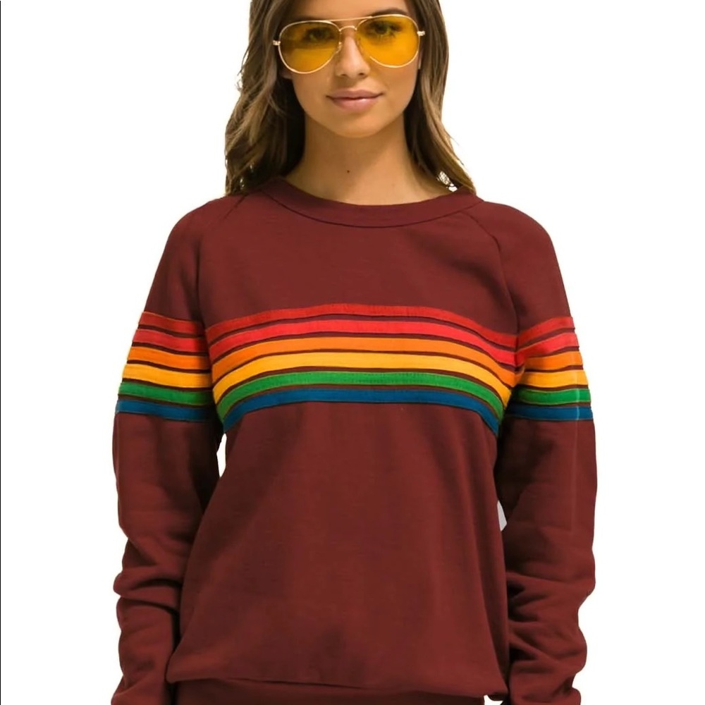 Aviator Nation Retro Crew Sweatshirt - Claret